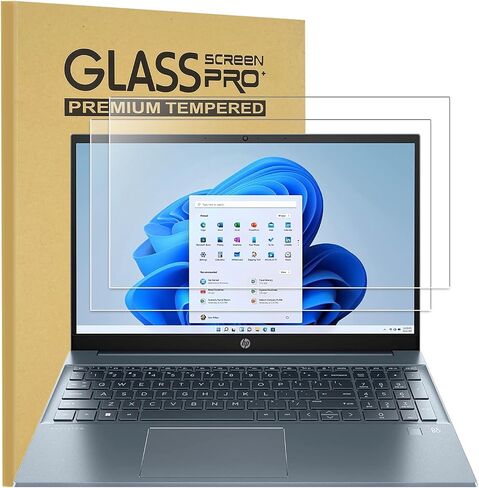 (2-Pack) HP Laptop 15.6" Tempered Glass Screen Protector for HP Envy x360 15.6/HP Pavilion 15.6/HP Probook 15.6/HP EliteBook 15.6/HP OMEN 15.6 inch Laptop,Ultra Clear,9H Hardness,Scratch Resistant in Saudi Arabia