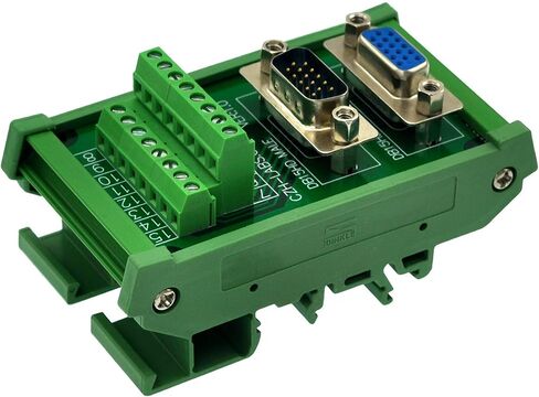 CZH-LABS DIN حامل السكك الحديدية DSUB DB15HD وحدة واجهة رأس ذكر/أنثى، لوحة القطع D-SUB. in Kuwait