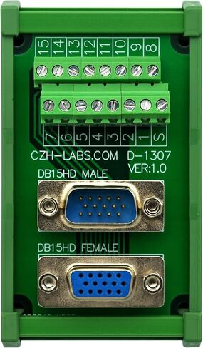 CZH-LABS DIN حامل السكك الحديدية DSUB DB15HD وحدة واجهة رأس ذكر/أنثى، لوحة القطع D-SUB. in Kuwait