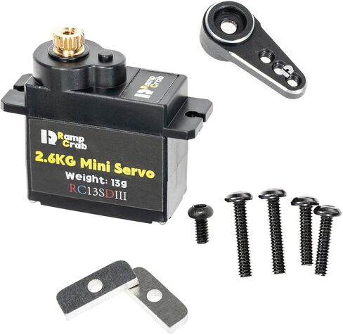 RampCrab Micro Servo with Servo Horn for FCX24, RC Car Model Parts, Upgrade Parts for Crwaler 1/24 Scale FCX24 Power Wagon Butcher & Max Smasher Big Foot Monster Truck, K5 (Black) in Kuwait