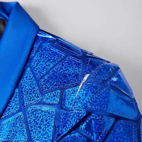 HJQSC Men Colorful Shiny Sequins Blazer Suit Dress Costume Homme Stage Clothes Lapel Slim Fit Stylish Jacket in Saudi Arabia