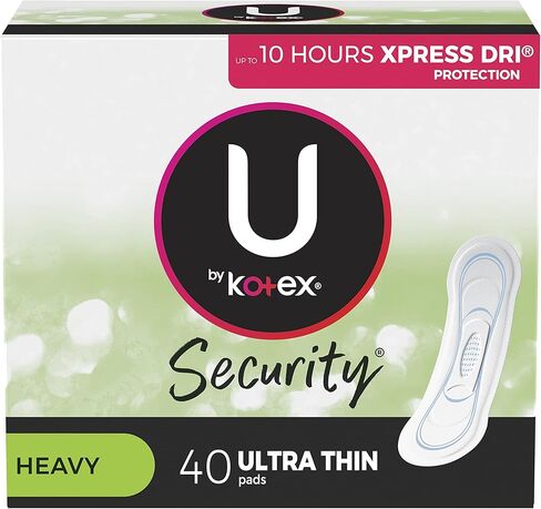 وسادات U by Kotex Security رفيعة للغاية، طويلة، غير معطرة، 40 قيراط (قد تختلف العبوة) in Kuwait