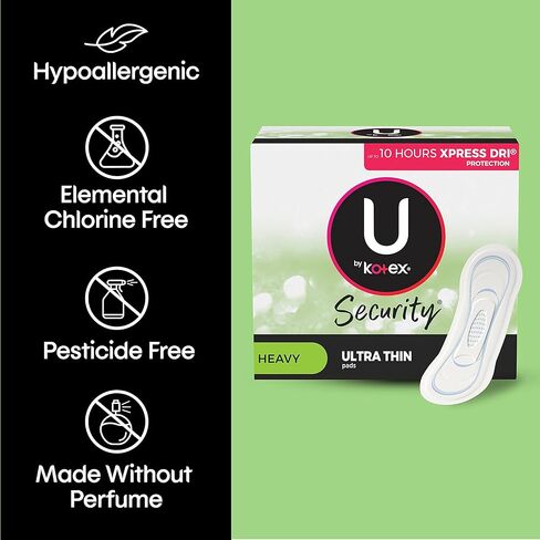 وسادات U by Kotex Security رفيعة للغاية، طويلة، غير معطرة، 40 قيراط (قد تختلف العبوة) in Kuwait