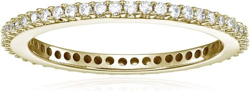 VIR JEWELS 1/2 cttw to 1 cttw Diamond Wedding Anniversary Band for Women, Full Eternity Round Diamond Engagement Ring 14K Gold Prong Set, Size 4.5-10 in Saudi Arabia