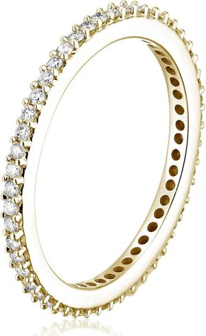 VIR JEWELS 1/2 cttw to 1 cttw Diamond Wedding Anniversary Band for Women, Full Eternity Round Diamond Engagement Ring 14K Gold Prong Set, Size 4.5-10 in Saudi Arabia