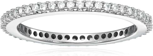 VIR JEWELS 1/2 cttw to 1 cttw Diamond Wedding Anniversary Band for Women, Full Eternity Round Diamond Engagement Ring 14K Gold Prong Set, Size 4.5-10 in Saudi Arabia