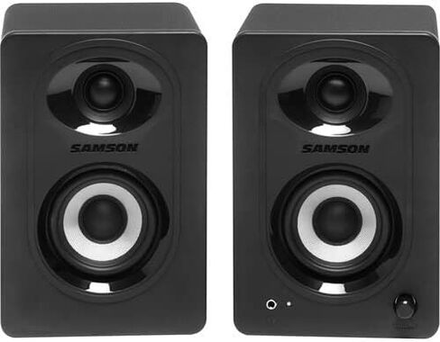Audio-Technica AT-LP60XBT Bluetooth Stereo Turntable (Black) Bundle with 3' Powered Bluetooth Studio Monitors - Pair (2 Items) in Saudi Arabia