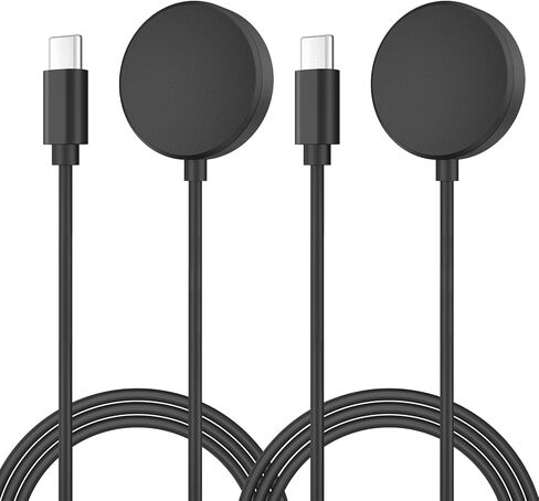 USB C Watch Charger Cable Compatible with Samsung Galaxy Watch 6 Classic/6/5 Pro/5/4 Classic/4/3/Active 2/1, Wireless Magnetic Charging Dock Car Charger Cord (Black 3.3 ft/1M) in Saudi Arabia