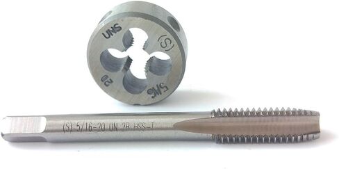 مجموعة الصنبور والقالب HSS 5/16-20، صنبور لولبي للماكينة وخيط مستدير للقالب باليد اليمنى HSS مستدق in Kuwait