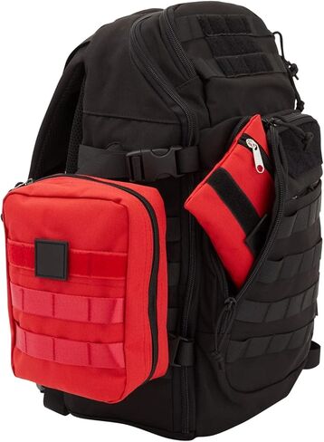 Wellbrite 2 Piece Set Empty First Aid Bags, Med Kit Tactical Pouches for Medical Supplies and Gear (2 Sizes, Red) in Kuwait