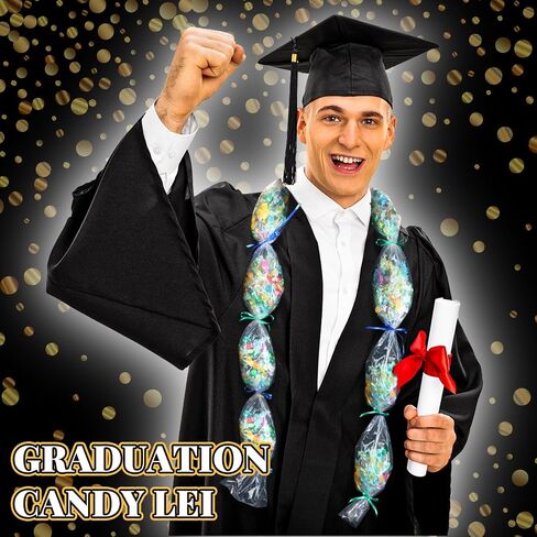 تتضمن مجموعة أدوات تصنيع أنابيب حلوى Lei من Teling Graduation Lei أكياس تخرج Lei مقاس 59 × 4.8 بوصة وشريط هدايا من أنابيب البولي لتغليف هدايا حفلات التخرج DIY صيف هاواي الاستوائي (6 قطع) in Saudi Arabia