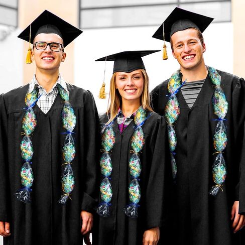 تتضمن مجموعة أدوات تصنيع أنابيب حلوى Lei من Teling Graduation Lei أكياس تخرج Lei مقاس 59 × 4.8 بوصة وشريط هدايا من أنابيب البولي لتغليف هدايا حفلات التخرج DIY صيف هاواي الاستوائي (6 قطع) in Saudi Arabia