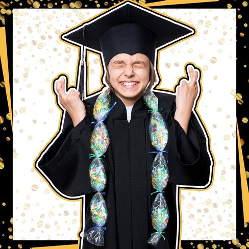 تتضمن مجموعة أدوات تصنيع أنابيب حلوى Lei من Teling Graduation Lei أكياس تخرج Lei مقاس 59 × 4.8 بوصة وشريط هدايا من أنابيب البولي لتغليف هدايا حفلات التخرج DIY صيف هاواي الاستوائي (6 قطع) in Saudi Arabia