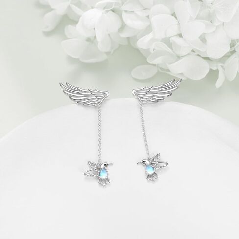 POPLYKE Hummingbird Dangle Earrings for Women 925 Sterling Silver Angel Wings Earrings Jewelry Gifts in Saudi Arabia