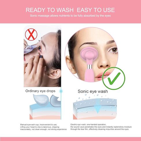 TUUTHWT Ultrasonic Eye Wash Cup, Portable Silicone Eye Wash Kit with Eye Massage Function, Using with Eyewash or Purified Water | Remove Dust | Relieve Eye Fatigue -Pink in Kuwait