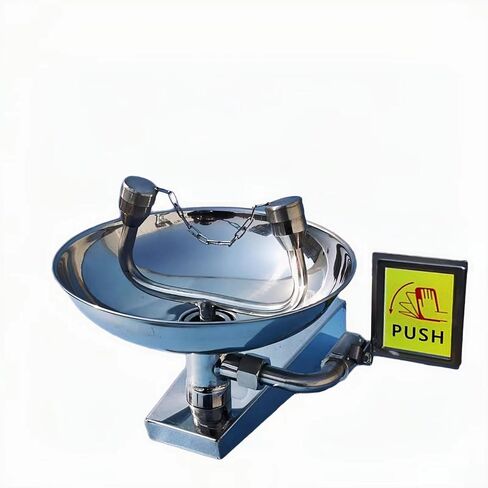 Martians Eye Wash Station Wall Mount Eyewash Station Emergency Eye Rinse Station Stainless Steel Eye Washing Sink Safety First Aid Equipment, with Eyewash Sign, NPT Thread in Saudi Arabia