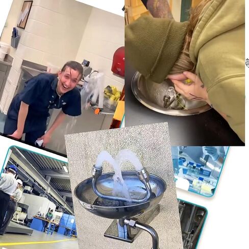 Martians Eye Wash Station Wall Mount Eyewash Station Emergency Eye Rinse Station Stainless Steel Eye Washing Sink Safety First Aid Equipment, with Eyewash Sign, NPT Thread in Saudi Arabia