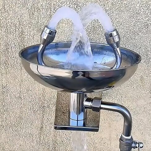 Martians Eye Wash Station Wall Mount Eyewash Station Emergency Eye Rinse Station Stainless Steel Eye Washing Sink Safety First Aid Equipment, with Eyewash Sign, NPT Thread in Saudi Arabia