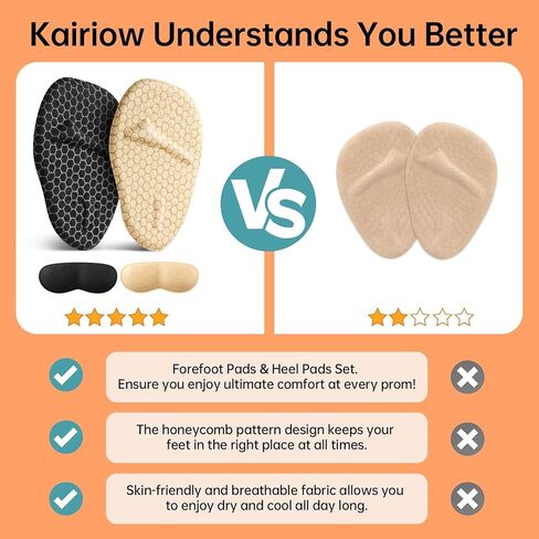 Metatarsal Pads, Heel Inserts for Women, Ball of Foot Cushions Women, (4 Pairs) Heel Pads for Shoes Too Big, High Heel Comfort Pads, Non Slip (Beige) in Saudi Arabia