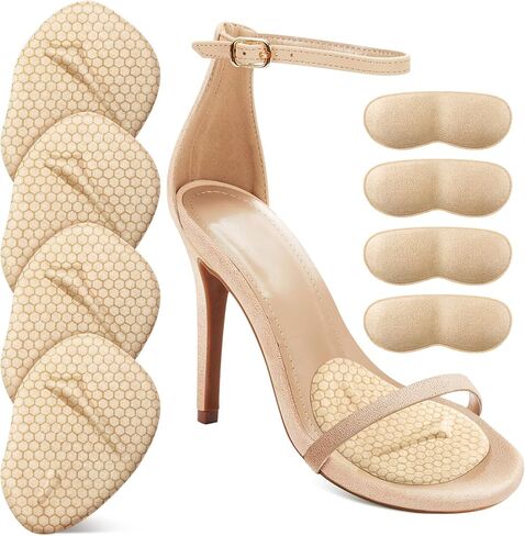 Metatarsal Pads, Heel Inserts for Women, Ball of Foot Cushions Women, (4 Pairs) Heel Pads for Shoes Too Big, High Heel Comfort Pads, Non Slip (Beige) in Saudi Arabia