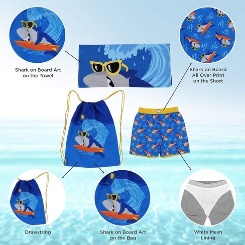 منشفة Dreamwave للسباحة وحقيبة الشاطئ مكونة من 3 قطع للأطفال الصغار وحتى الأطفال الصغار in Kuwait