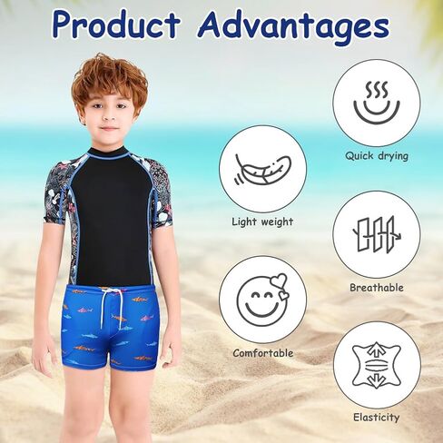 AOMIG Boys Swim Trunks Toddler Boy Swim Shark Children's Swimming Trunks Boys Swim Shorts Kids Quick Dry Beach Board Shorts in Saudi Arabia