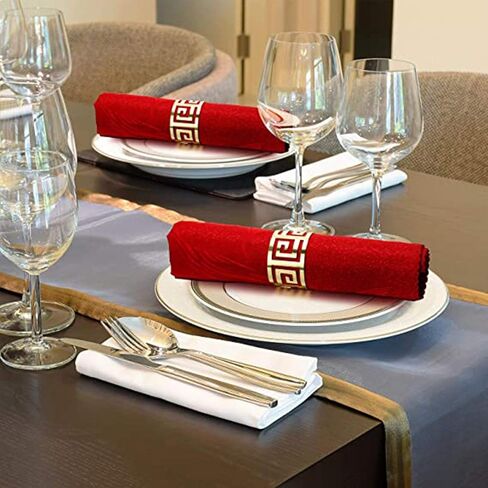 scosao Gold Napkin Rings Set of 6 Hollow Cut Metal Napkin Holder Dining Table Setting Napkin Rings Buckles for Wedding Christmas Party Banquet Dinner in Saudi Arabia