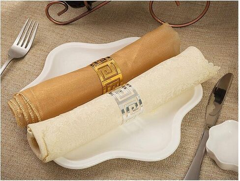 scosao Gold Napkin Rings Set of 6 Hollow Cut Metal Napkin Holder Dining Table Setting Napkin Rings Buckles for Wedding Christmas Party Banquet Dinner in Saudi Arabia