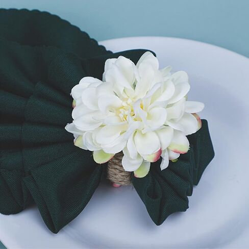 مجموعة مناديل وحلقات قماشية من LXKBD مكونة من 6 قطع، مناديل بوليستر قابلة للغسل وحامل حلقات زهور صناعية لحفلات الزفاف وعشاء الغداء, 18x18 بوصة in Kuwait