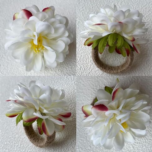 مجموعة مناديل وحلقات قماشية من LXKBD مكونة من 6 قطع، مناديل بوليستر قابلة للغسل وحامل حلقات زهور صناعية لحفلات الزفاف وعشاء الغداء, 18x18 بوصة in Kuwait