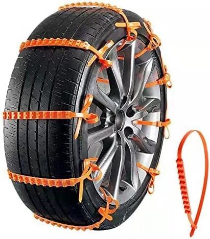 SAMULE Snow Chains with 12 PCS Adjustable Tire Chains for Car/Pickup/Trucks/SUV Anti-slip Snow Tire Chains Universal Tire Chains Winter Driving in Emergency Traction in Kuwait