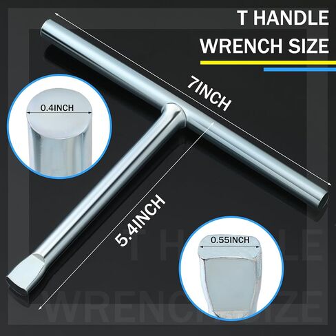 Gisafai Tire Chain Tool T Handle Wrench Alloy Steel with Long Reach for Anti Skid Chain Installation and Disassembly in Saudi Arabia