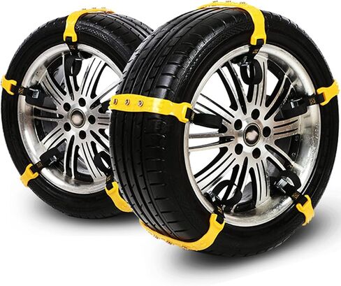 Car Snow Chains Snow Tire Chains for Anti-slip Car Chains Car Emergency Chains All Season Anti-skid Snow Cables Car SUV Tire Cables (Yellow, for Tire Width: 185-295mm/7-11'') in Saudi Arabia