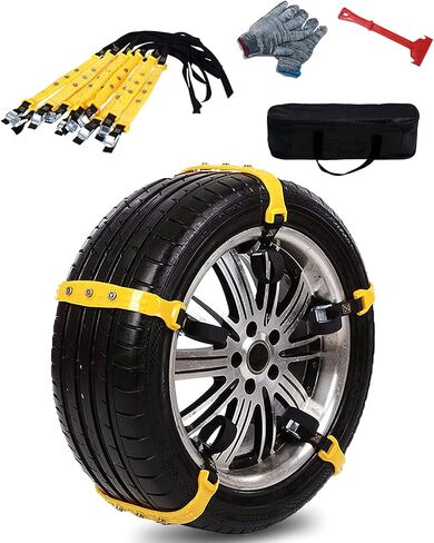 Car Snow Chains Snow Tire Chains for Anti-slip Car Chains Car Emergency Chains All Season Anti-skid Snow Cables Car SUV Tire Cables (Yellow, for Tire Width: 185-295mm/7-11'') in Saudi Arabia