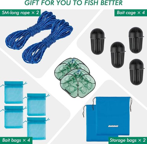 QualyQualy Fishing Net, 2pcs Crawfish Trap for Creeks Foldable Minnow Trap Crawdad Shrimp Bait Traps Crab Nets for Fish Crabbing in Kuwait