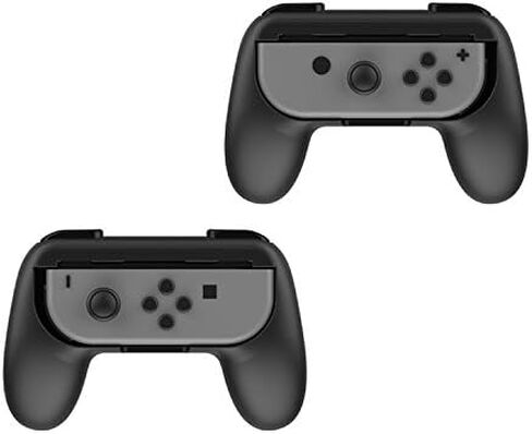 Althemax 2x Joy-Con Controller Remote dock Case Handle Grip Accessory Joy-Con Black For Nintendo Switch Mario Car Racing Games (Black) in Saudi Arabia