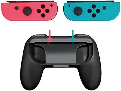 Althemax 2x Joy-Con Controller Remote dock Case Handle Grip Accessory Joy-Con Black For Nintendo Switch Mario Car Racing Games (Black) in Saudi Arabia