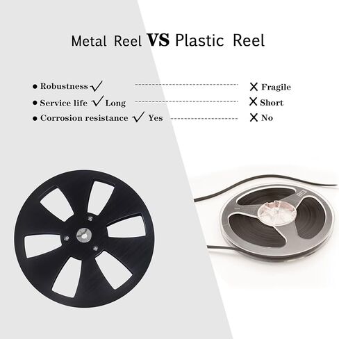 بكرة شريط فارغة، بكرة معدنية من الألومنيوم مقاس 1/4 7 بوصة، من سبائك الألومنيوم، بكرة حمل فارغة عالمية إلى بكرة محور صغير، للبكرة إلى البكرة لـ TEAC/ReVox Studer (أسود) in Kuwait