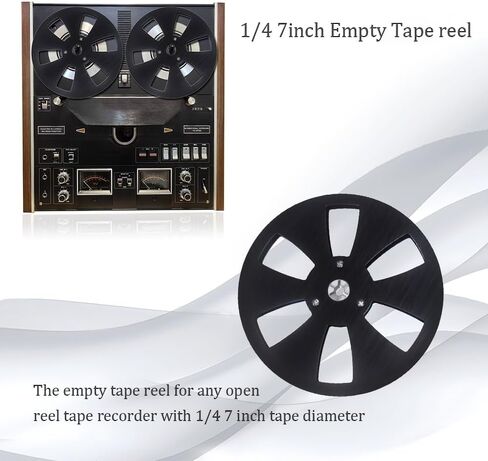 بكرة شريط فارغة، بكرة معدنية من الألومنيوم مقاس 1/4 7 بوصة، من سبائك الألومنيوم، بكرة حمل فارغة عالمية إلى بكرة محور صغير، للبكرة إلى البكرة لـ TEAC/ReVox Studer (أسود) in Kuwait