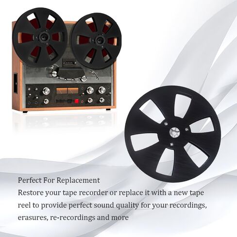 بكرة شريط فارغة، بكرة معدنية من الألومنيوم مقاس 1/4 7 بوصة، من سبائك الألومنيوم، بكرة حمل فارغة عالمية إلى بكرة محور صغير، للبكرة إلى البكرة لـ TEAC/ReVox Studer (أسود) in Kuwait