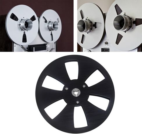 بكرة شريط فارغة، بكرة معدنية من الألومنيوم مقاس 1/4 7 بوصة، من سبائك الألومنيوم، بكرة حمل فارغة عالمية إلى بكرة محور صغير، للبكرة إلى البكرة لـ TEAC/ReVox Studer (أسود) in Kuwait