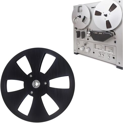 بكرة شريط فارغة، بكرة معدنية من الألومنيوم مقاس 1/4 7 بوصة، من سبائك الألومنيوم، بكرة حمل فارغة عالمية إلى بكرة محور صغير، للبكرة إلى البكرة لـ TEAC/ReVox Studer (أسود) in Kuwait