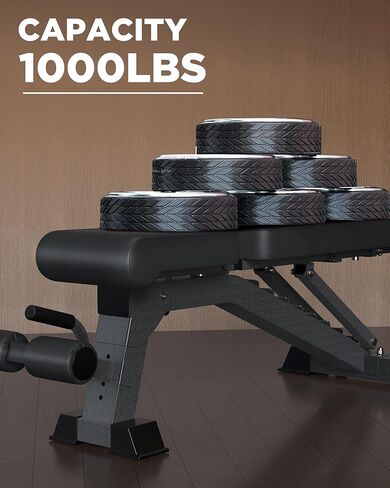 مقعد رفع الأثقال كورونو - أسود برو 2024: سعة 1000 رطل، 9 أوضاع قابلة للتعديل، مقعد تمرين كامل الجسم، تصميم مسند ظهر مستقيم محسّن، مقعد منحدر متعدد الاستخدامات in Kuwait