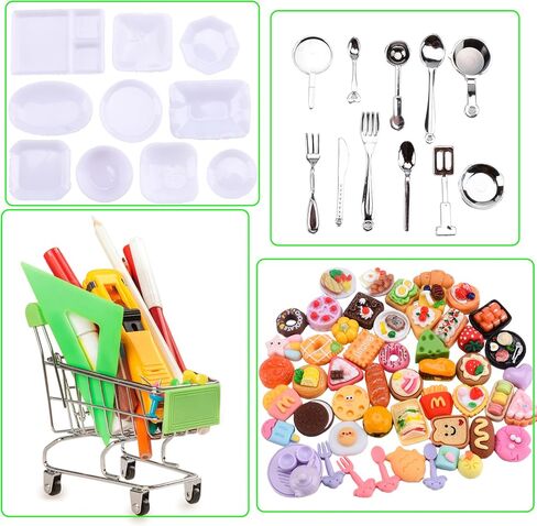 MUYIZI 115 Pcs Miniature Food Drink Bottles Set Mini Food Toys Doll Food Miniature Dollhouse Shopping & Kitchen Accessories for Kids Ages 3+ Model Dollar Bill (Style 3) in Saudi Arabia
