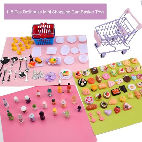 MUYIZI 115 Pcs Miniature Food Drink Bottles Set Mini Food Toys Doll Food Miniature Dollhouse Shopping & Kitchen Accessories for Kids Ages 3+ Model Dollar Bill (Style 3) in Saudi Arabia