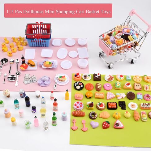 MUYIZI 115 Pcs Miniature Food Drink Bottles Set Mini Food Toys Doll Food Miniature Dollhouse Shopping & Kitchen Accessories for Kids Ages 3+ Model Dollar Bill (Style 3) in Saudi Arabia