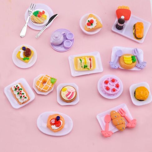 MUYIZI 115 قطعة من زجاجات الطعام والمشروبات المصغرة مجموعة ألعاب طعام صغيرة دمية طعام مصغرة لبيت الدمى للتسوق وإكسسوارات المطبخ للأطفال من سن 3 سنوات فما فوق نموذج فاتورة الدولار (النمط 3) in Kuwait