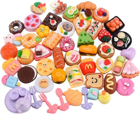 MUYIZI 115 قطعة من زجاجات الطعام والمشروبات المصغرة مجموعة ألعاب طعام صغيرة دمية طعام مصغرة لبيت الدمى للتسوق وإكسسوارات المطبخ للأطفال من سن 3 سنوات فما فوق نموذج فاتورة الدولار (النمط 3) in Kuwait