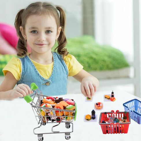 MUYIZI 115 قطعة من زجاجات الطعام والمشروبات المصغرة مجموعة ألعاب طعام صغيرة دمية طعام مصغرة لبيت الدمى للتسوق وإكسسوارات المطبخ للأطفال من سن 3 سنوات فما فوق نموذج فاتورة الدولار (النمط 3) in Kuwait