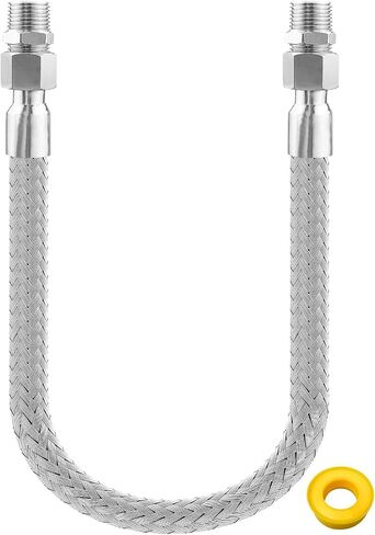 Vaticas Universal Industrial Grade Compressor Jumper Hose 1" NPT Male 40" Length 750°F 450 PSI Flexible Whole Body Stainless Steel Metal Hose, Both Sides Fittings Rotate Freely and Sealing Tape in Saudi Arabia